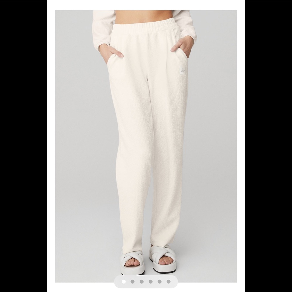Alo High waist tailored sweatpants ivory